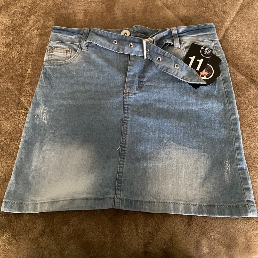 Light blue denim skirt